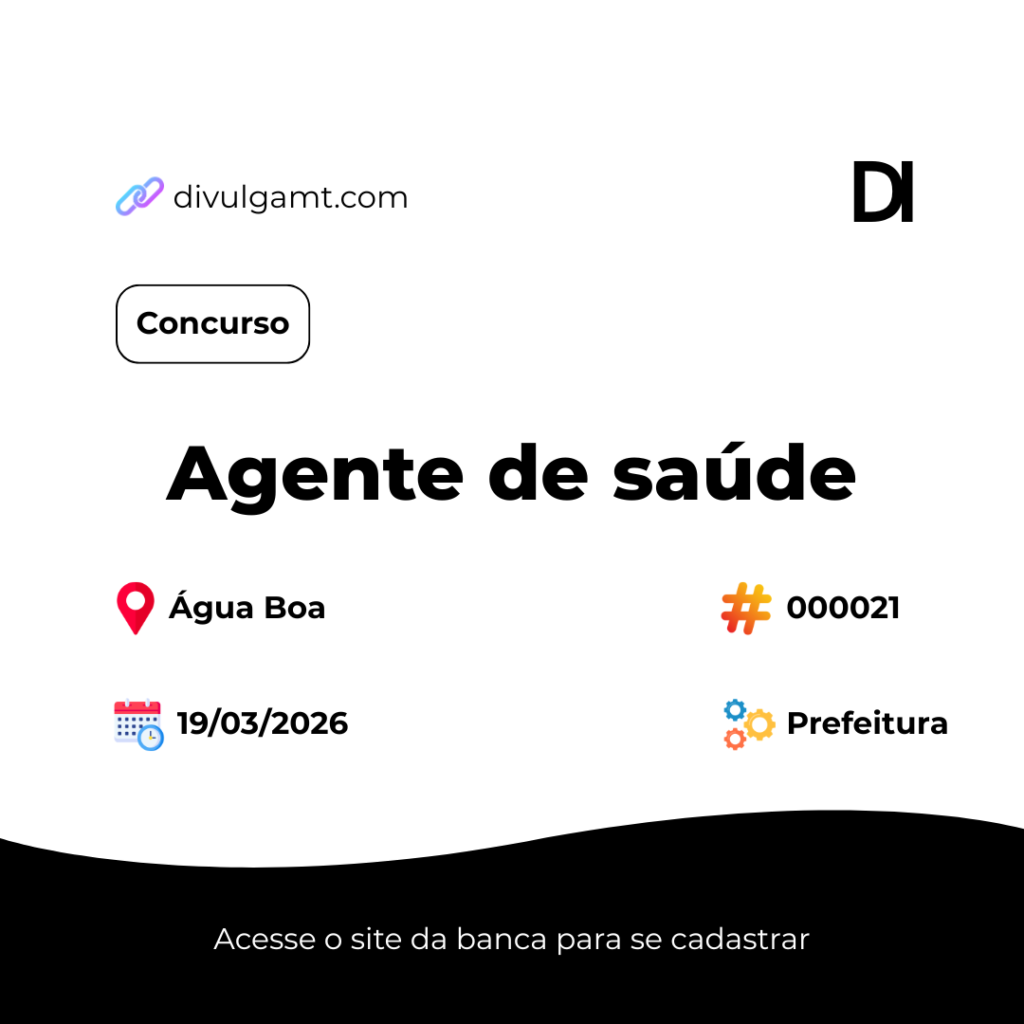 Concurso de Agente de saúde para Água Boa [000021]